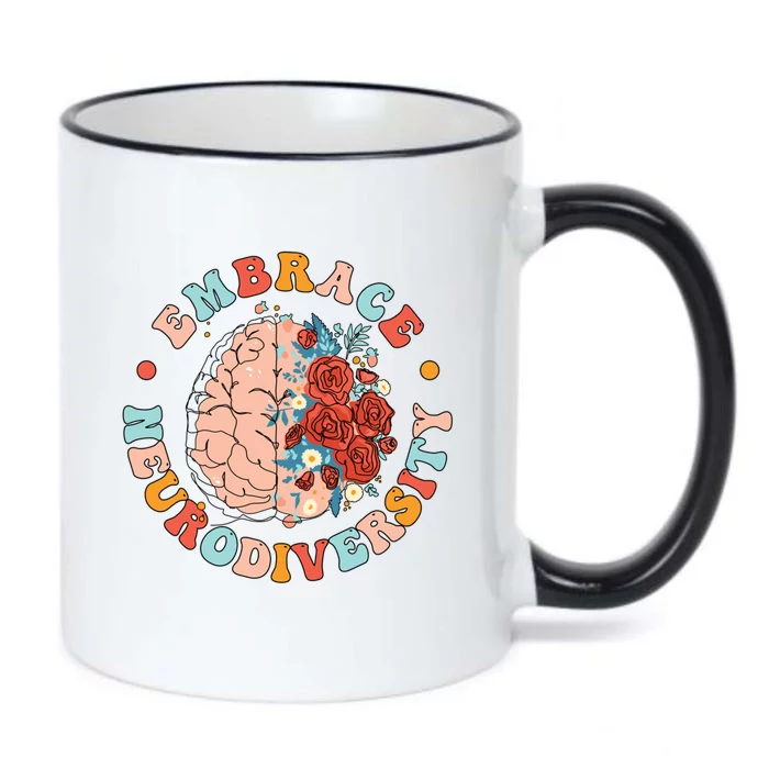 Embrace Neurodiversity Autism Awareness Neurodivergent Gift Black Color Changing Mug