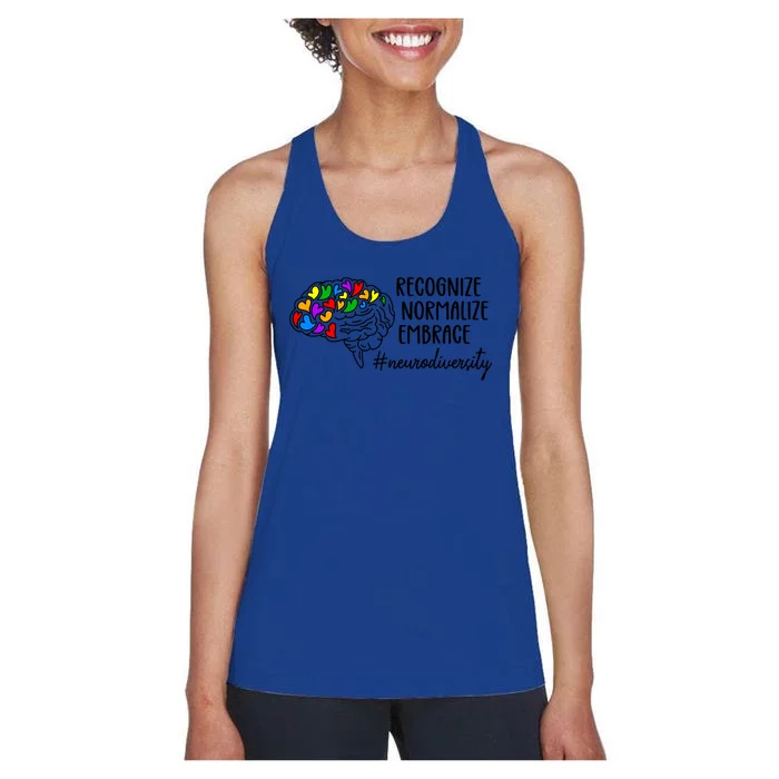 Embrace Neurodiversity Autism Month Neurodivergent Gift Women's Racerback Tank