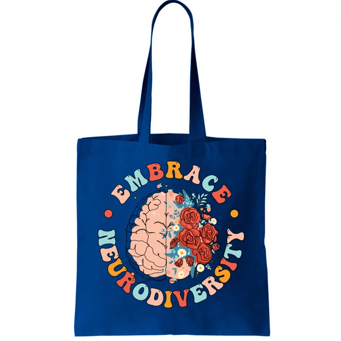 Embrace Neurodiversity Autism Awareness Neurodivergent Cute Gift Tote Bag