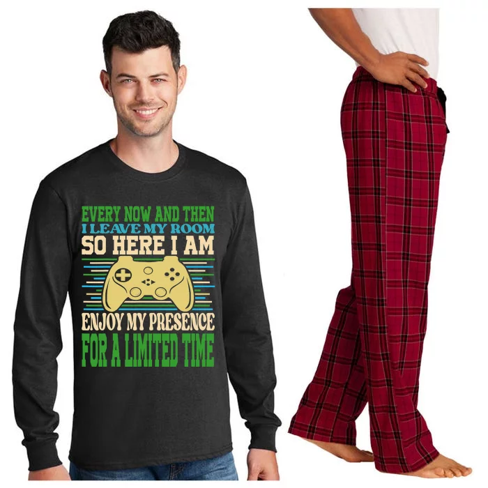 Every Now And Then I Leave My Room Gaming Funny Gamers Long Sleeve Pajama Set