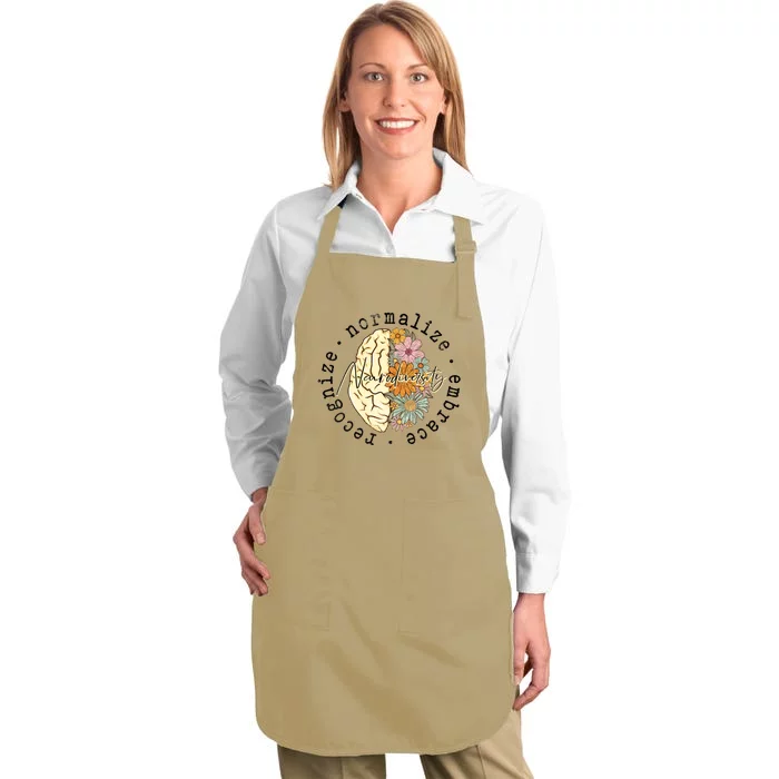 Embrace Neurodiversity Autism Awareness ASD Full-Length Apron With Pocket