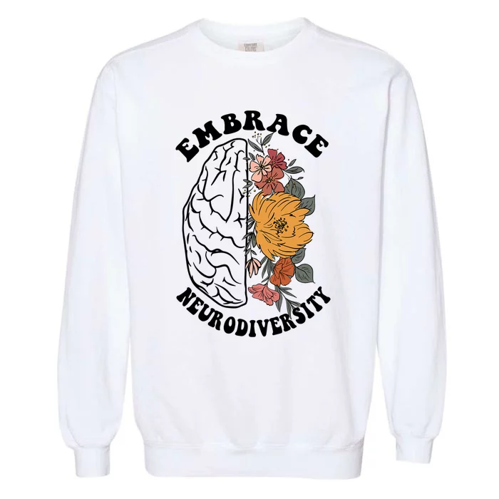 Embrace Neurodiversity Autism ASD Awareness Garment-Dyed Sweatshirt