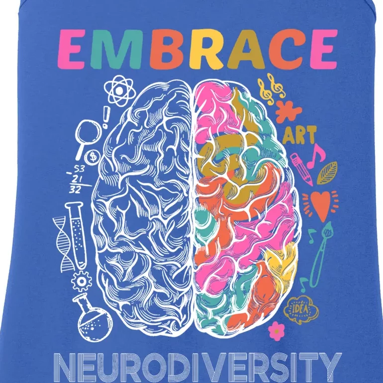 Embrace Neurodiversity Autism Adhd Asd Rainbow Brain Gift Cute Gift Ladies Essential Tank