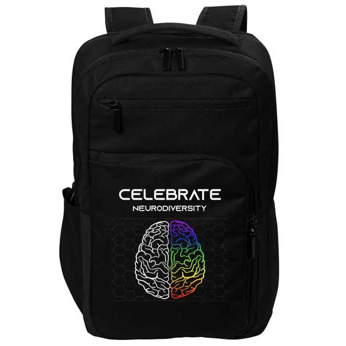 Embrace Neurodiversity Autism Adhd Asd Rainbow Brain Meaningful Gift Impact Tech Backpack