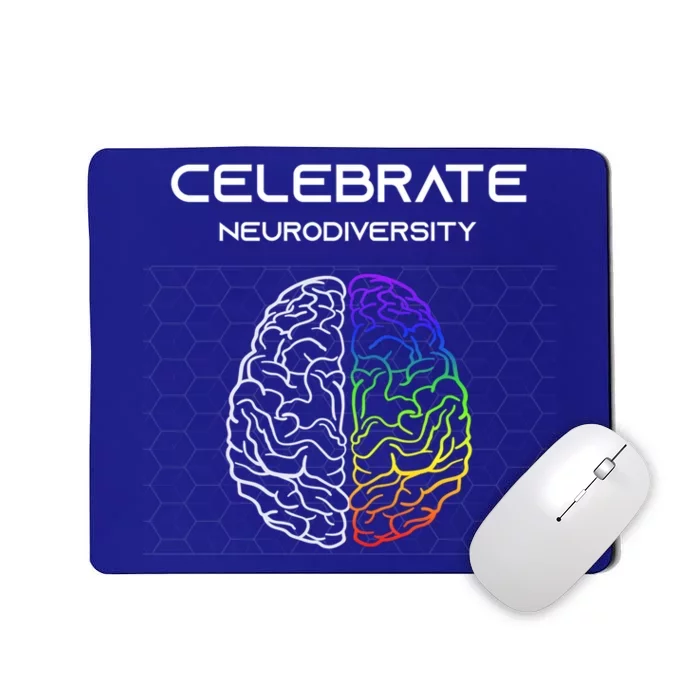 Embrace Neurodiversity Autism Adhd Asd Rainbow Brain Meaningful Gift Mousepad