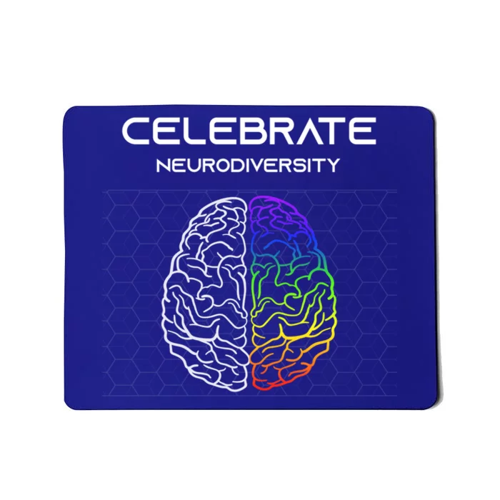 Embrace Neurodiversity Autism Adhd Asd Rainbow Brain Meaningful Gift Mousepad