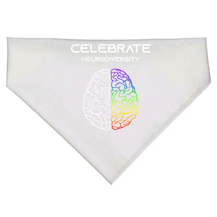 Embrace Neurodiversity Autism Adhd Asd Rainbow Brain Meaningful Gift USA-Made Doggie Bandana