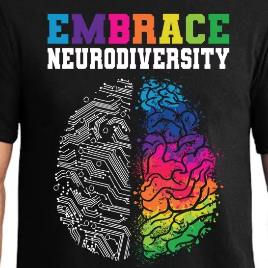 Embrace Neurodiversity Autism Adhd Asd Rainbow Brain Gift Pajama Set