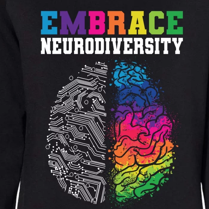 Embrace Neurodiversity Autism Adhd Asd Rainbow Brain Gift Womens California Wash Sweatshirt