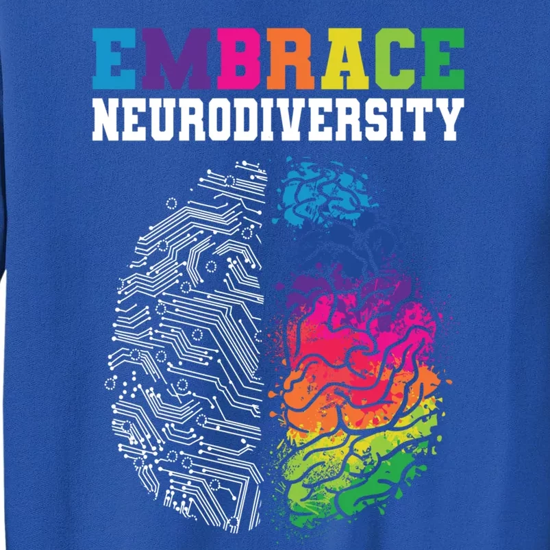 Embrace Neurodiversity Autism Adhd Asd Rainbow Brain Gift Sweatshirt