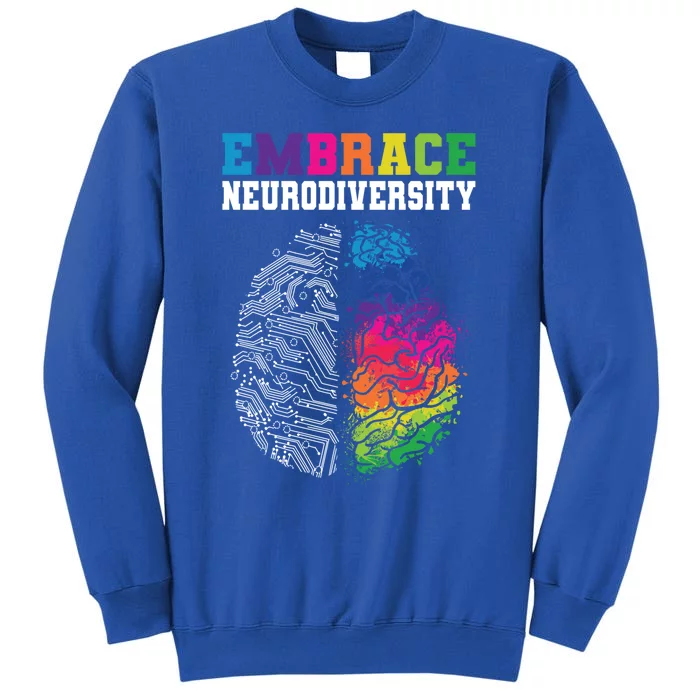 Embrace Neurodiversity Autism Adhd Asd Rainbow Brain Gift Sweatshirt