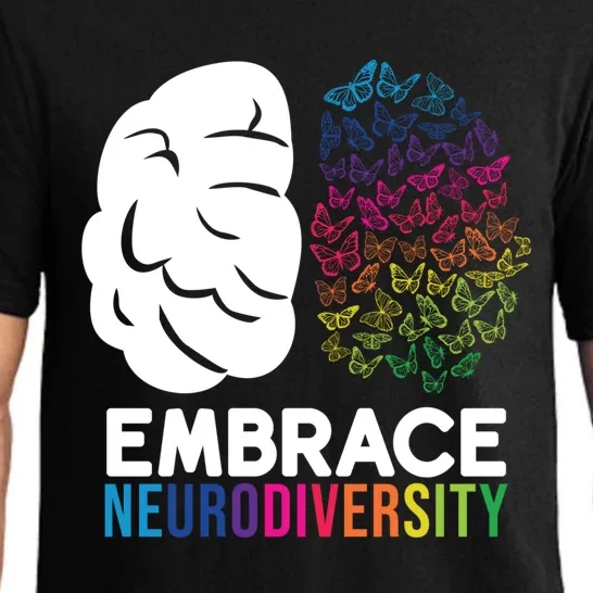 Embrace Neurodiversity Autism Adhd Asd Rainbow Brain Gift Pajama Set