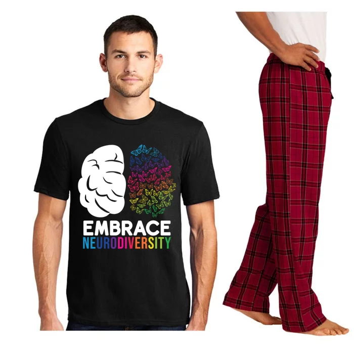 Embrace Neurodiversity Autism Adhd Asd Rainbow Brain Gift Pajama Set