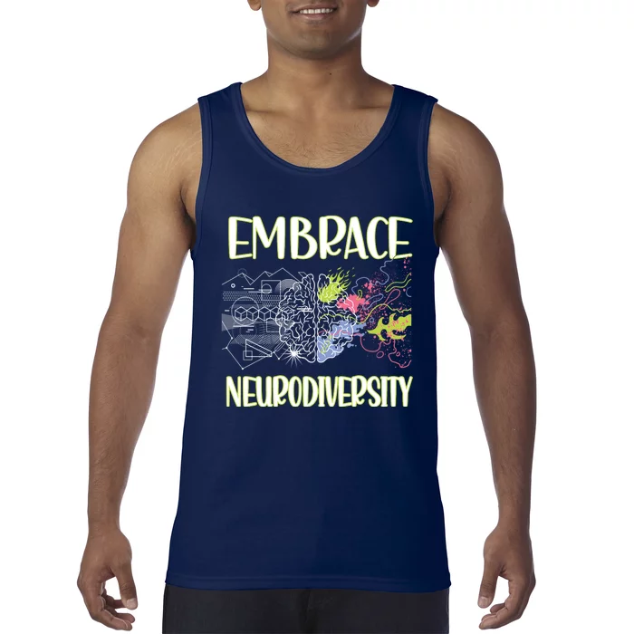 Embrace Neurodiversity Autism Awareness Neurodivergent Gift Tank Top