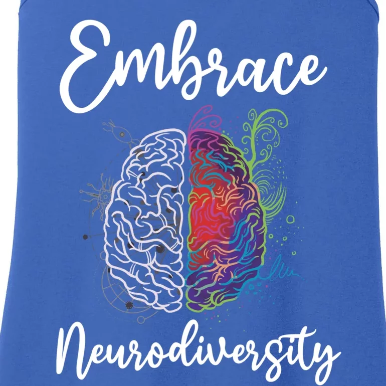 Embrace Neurodiversity Autism Adhd Asd Rainbow Brain Cute Gift Ladies Essential Tank