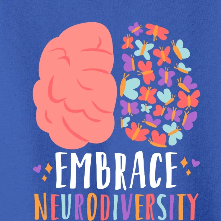 Embrace Neurodiversity Autism Adhd Asd Rainbow Brain Gift Toddler T-Shirt