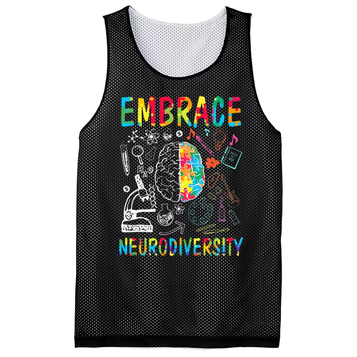 Embrace Neurodiversity Autism Awareness ASD Mesh Reversible Basketball Jersey Tank