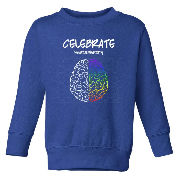 Embrace Neurodiversity Autism Adhd Asd Rainbow Brain Cute Gift Toddler Sweatshirt