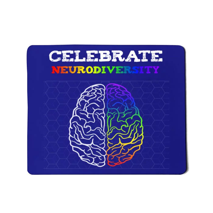 Embrace Neurodiversity Autism Adhd Asd Rainbow Brain Gift Mousepad