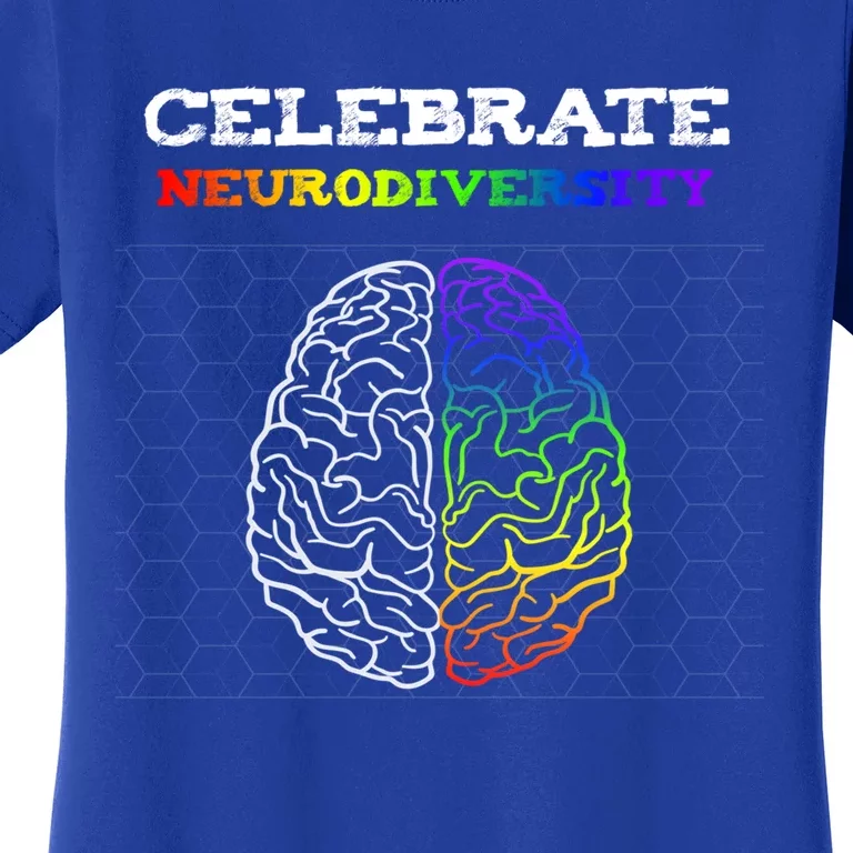 Embrace Neurodiversity Autism Adhd Asd Rainbow Brain Gift Women's T-Shirt