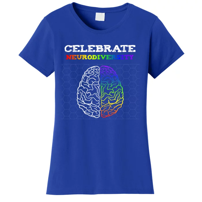 Embrace Neurodiversity Autism Adhd Asd Rainbow Brain Gift Women's T-Shirt