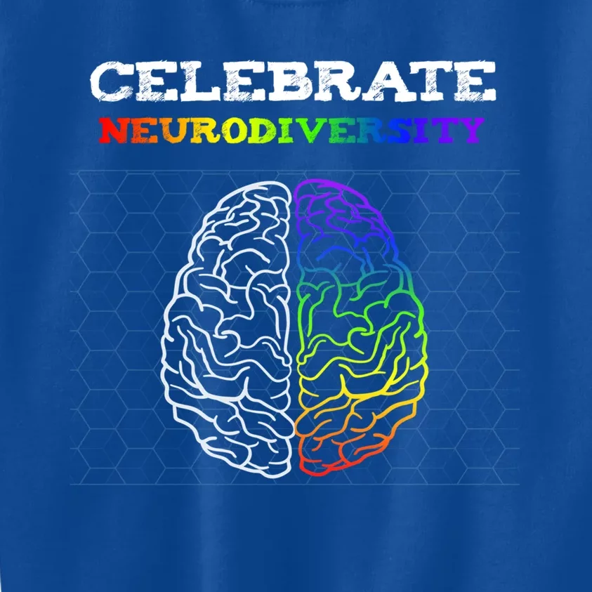 Embrace Neurodiversity Autism Adhd Asd Rainbow Brain Gift Kids Sweatshirt