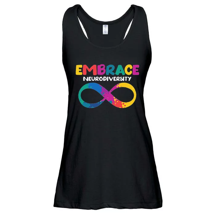 Embrace Neurodiversity Autism ADHD ASD Rainbow Brain Ladies Essential Flowy Tank