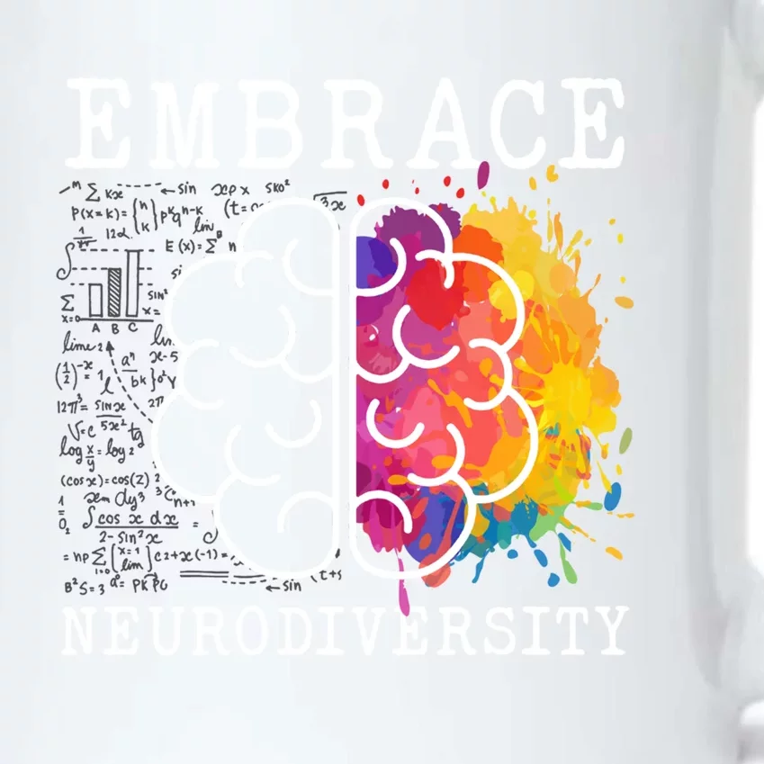 Embrace Neurodiversity Autism Adhd Asd Rainbow Brain Gift Black Color Changing Mug