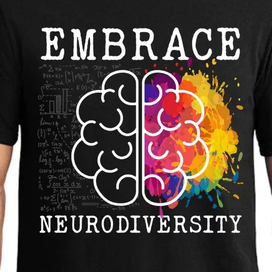 Embrace Neurodiversity Autism Adhd Asd Rainbow Brain Gift Pajama Set