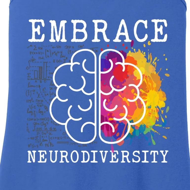 Embrace Neurodiversity Autism Adhd Asd Rainbow Brain Gift Ladies Essential Tank