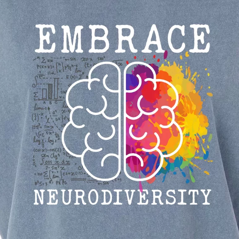 Embrace Neurodiversity Autism Adhd Asd Rainbow Brain Gift Garment-Dyed Women's Muscle Tee