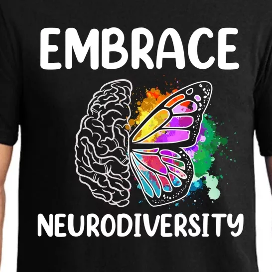 Embrace Neurodiversity Autism Adhd Asd Rainbow Brain Cool Gift Pajama Set