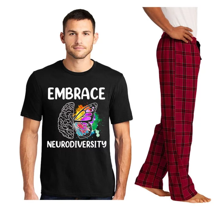 Embrace Neurodiversity Autism Adhd Asd Rainbow Brain Cool Gift Pajama Set