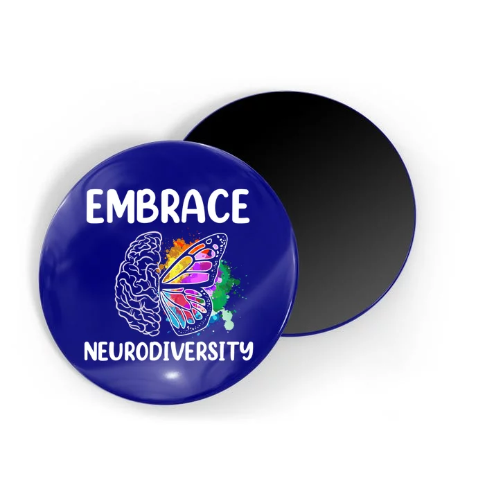 Embrace Neurodiversity Autism Adhd Asd Rainbow Brain Cool Gift Magnet