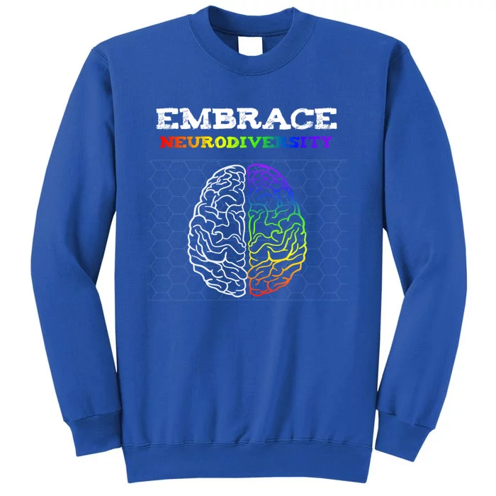 Embrace Neurodiversity Autism Adhd Asd Rainbow Brain Great Gift Sweatshirt