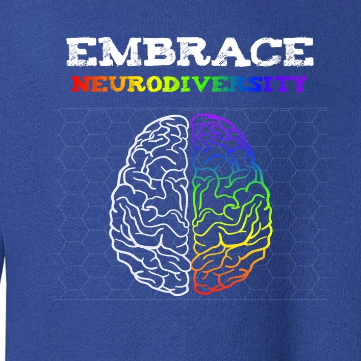 Embrace Neurodiversity Autism Adhd Asd Rainbow Brain Great Gift Toddler Sweatshirt