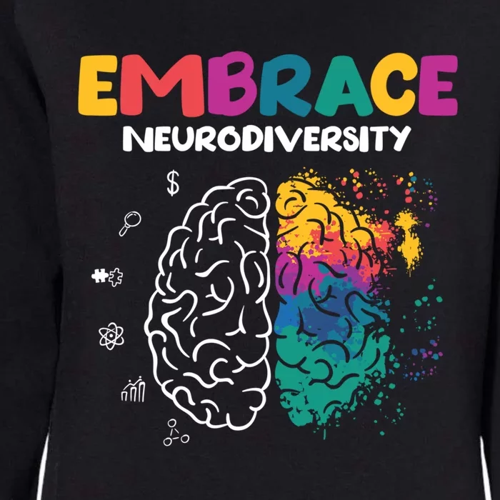 Embrace Neurodiversity Autism Adhd Asd Rainbow Brain Gift Womens California Wash Sweatshirt