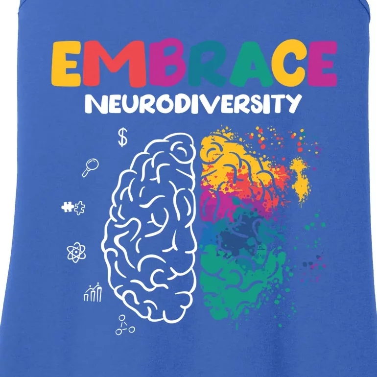 Embrace Neurodiversity Autism Adhd Asd Rainbow Brain Gift Ladies Essential Tank