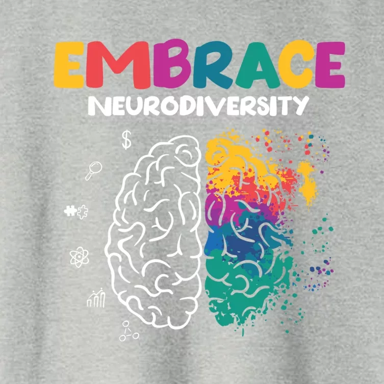 Embrace Neurodiversity Autism Adhd Asd Rainbow Brain Gift Women's Crop Top Tee