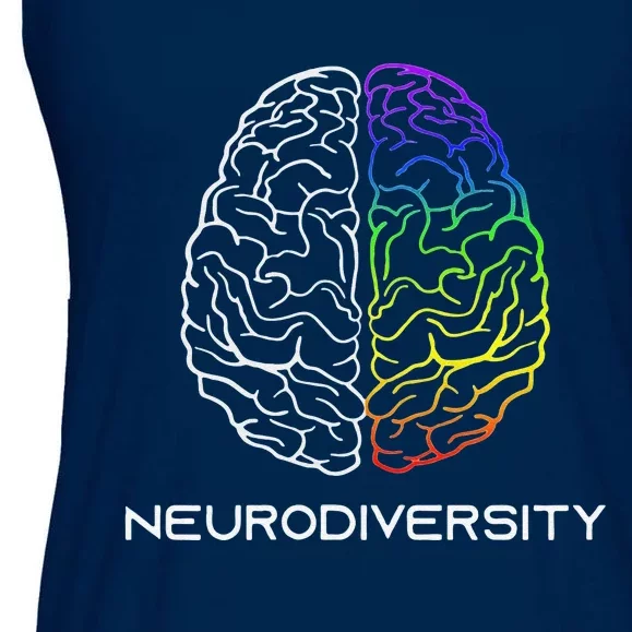 Embrace Neurodiversity Autism ADHD ASD Rainbow Brain Ladies Essential Flowy Tank