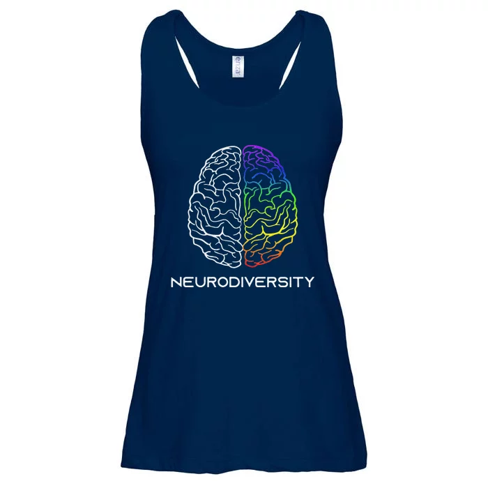 Embrace Neurodiversity Autism ADHD ASD Rainbow Brain Ladies Essential Flowy Tank