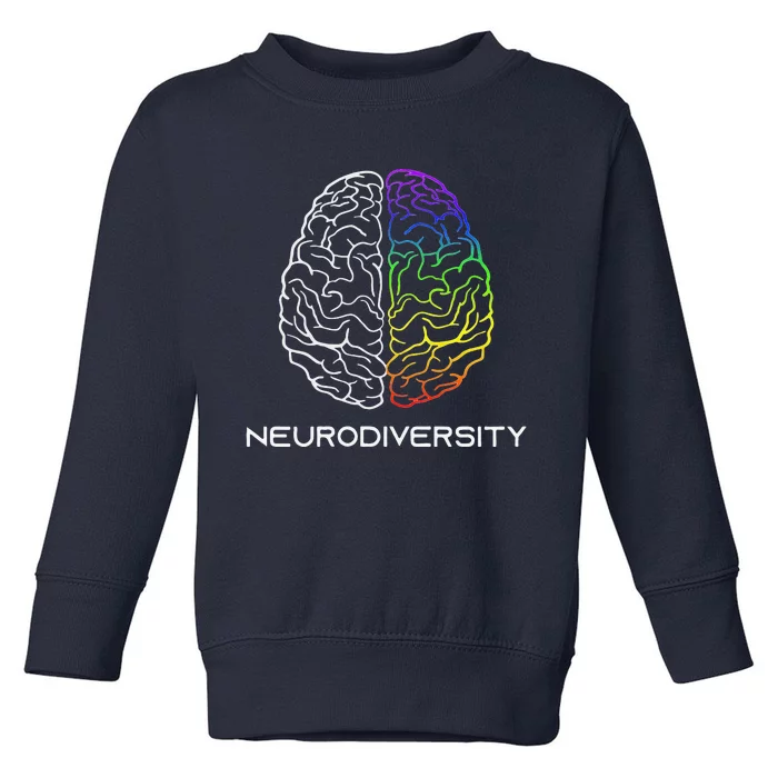 Embrace Neurodiversity Autism ADHD ASD Rainbow Brain Toddler Sweatshirt