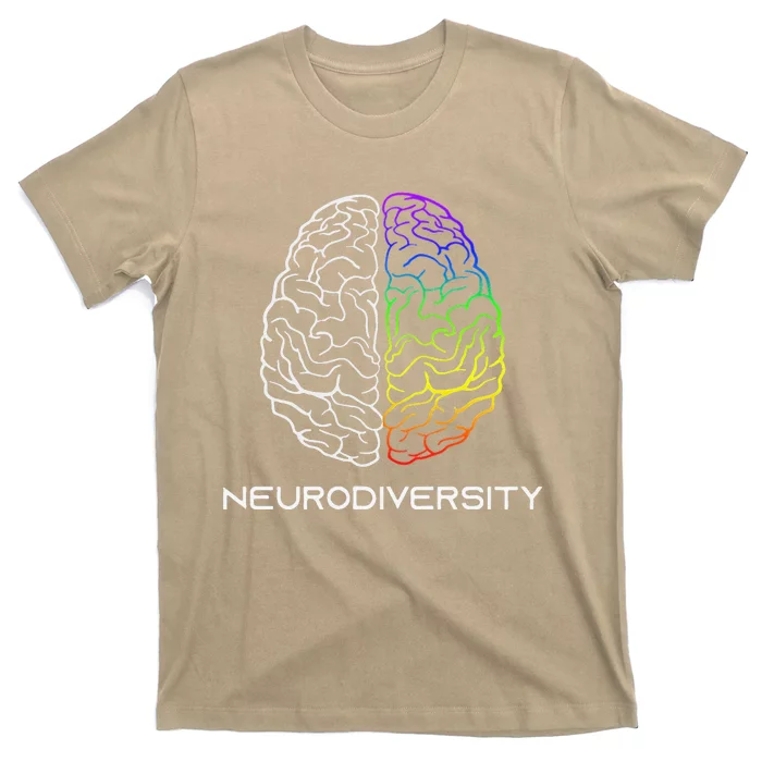 Embrace Neurodiversity Autism ADHD ASD Rainbow Brain T-Shirt