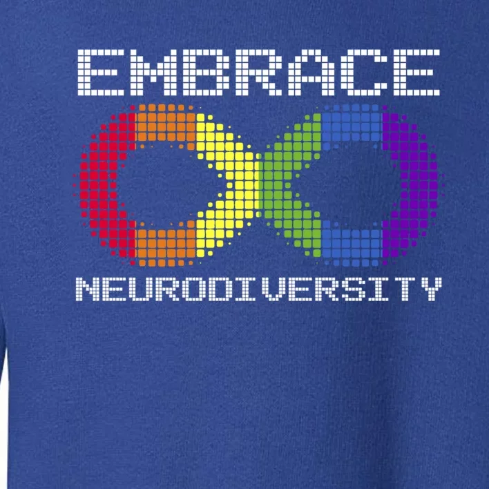 Embrace Neurodiversity Autism Adhd Asd Rainbow Brain Gift Toddler Sweatshirt