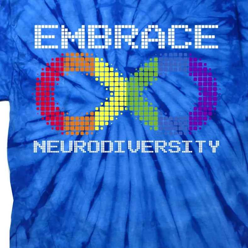 Embrace Neurodiversity Autism Adhd Asd Rainbow Brain Gift Tie-Dye T-Shirt