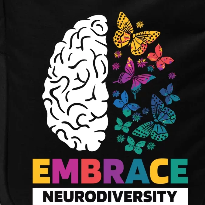 Embrace Neurodiversity Autism Adhd Asd Rainbow Brain Great Gift Impact Tech Backpack