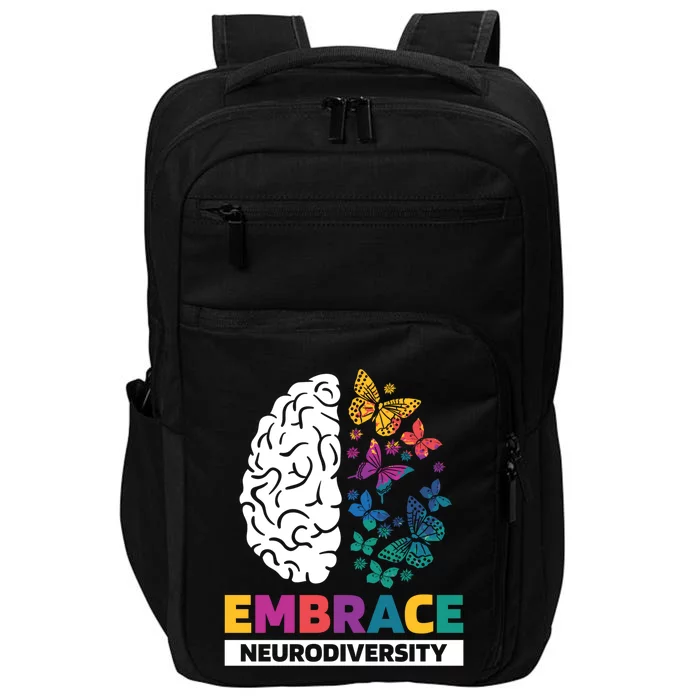 Embrace Neurodiversity Autism Adhd Asd Rainbow Brain Great Gift Impact Tech Backpack