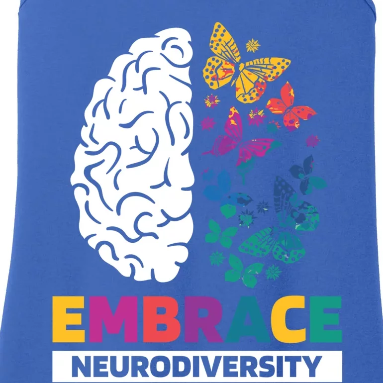 Embrace Neurodiversity Autism Adhd Asd Rainbow Brain Great Gift Ladies Essential Tank