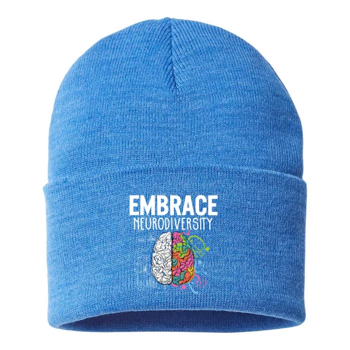 Embrace Neurodiversity Brain Gift Autism Awareness Gift Sustainable Knit Beanie