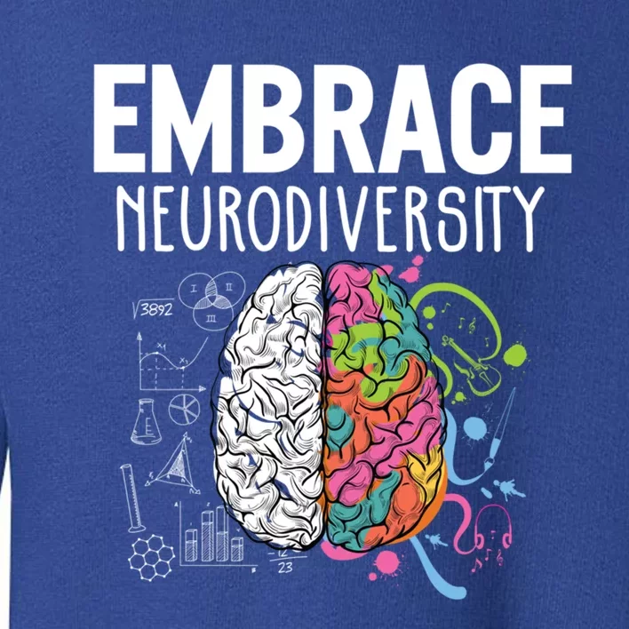 Embrace Neurodiversity Brain Gift Autism Awareness Gift Toddler Sweatshirt